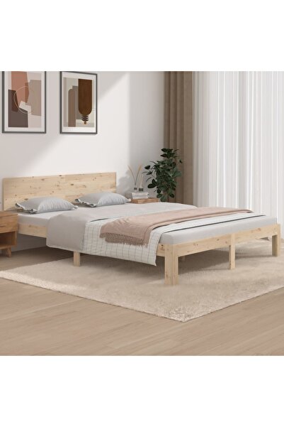 Concept Σκελετός κρεβατιού Μεγάλο μέγεθος 5FT, 150x200 εκ., Μασίφ ξύλο