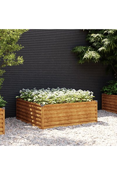 Concept Strat înălțat de grădină, 100x100x36 cm, oțel corten