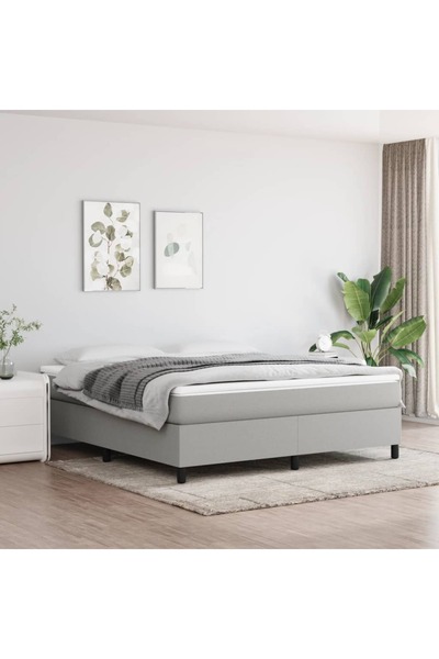 Concept Pat continental, gri deschis, 180x200 cm, material textil