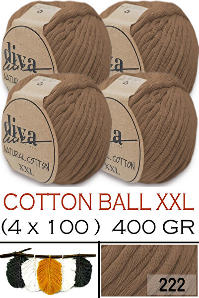 Diva İplik Натуральна бавовна XXL - шнур для макраме, що розчісується, 4 мм -...