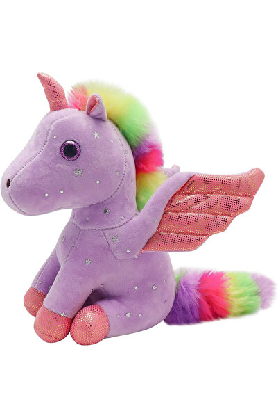 OEM Plush Toy, Unicorn with Angel Wings, Purple, 20 cm