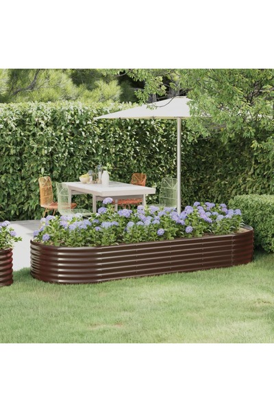 Concept Jardinieră grădină maro 249x100x36 cm oțel vopsit electrostatic