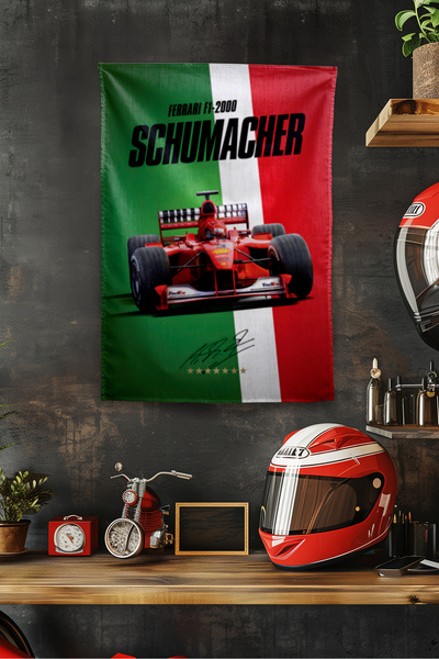 Vagonik F1 Themed Schumacher Green Wall Covering Rug Sq Tapestry Formula 1