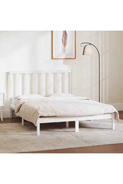 Concept Σκελετός κρεβατιού, λευκό, 140x190 cm, μασίφ ξύλο πεύκου