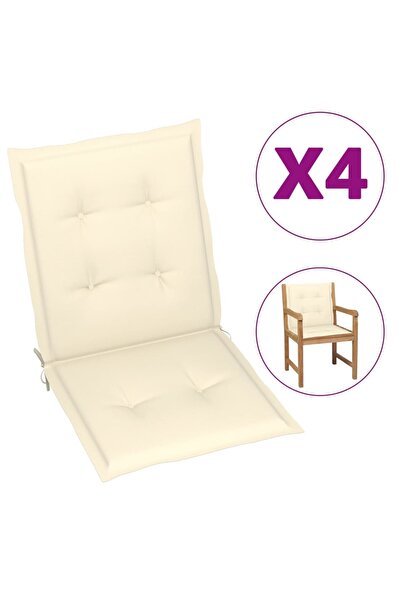 Concept Μαξιλάρια καρέκλας κήπου, 4 τεμ., κρεμ, 100x50x3 εκ.