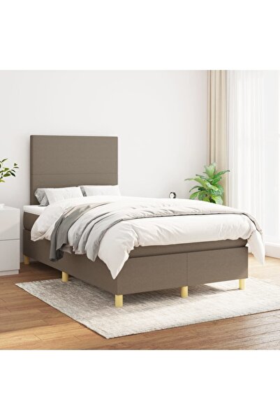 Concept Pat box spring cu saltea, gri taupe, 120x200 cm, textil