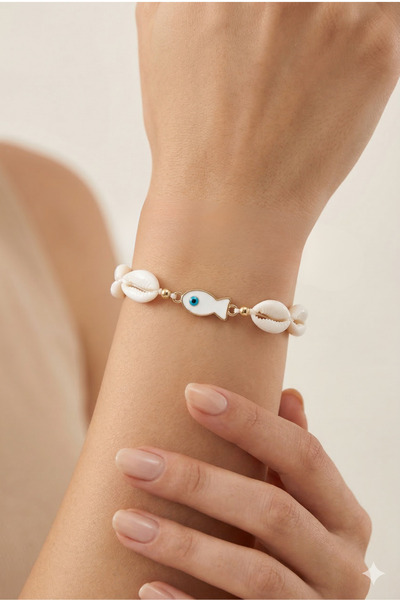 PETEK AKSESUAR Sea Shell Fish m Macramé Bracelet