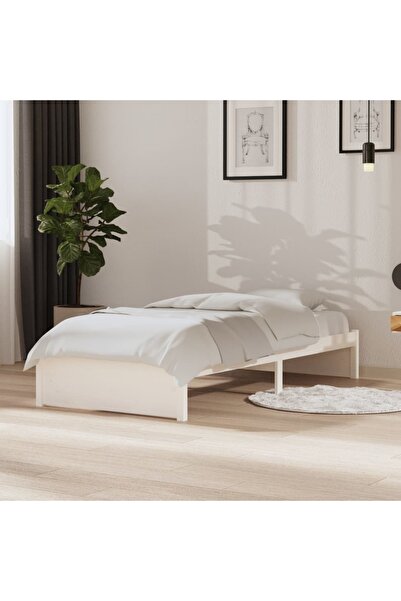 Concept Σκελετός Μονό κρεβατιού 3FT, λευκό, 90x190 cm, μασίφ ξύλο