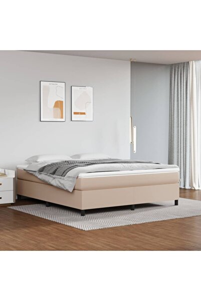 Concept Cadru de pat box spring, cappuccino, 160x200cm, piele ecologică