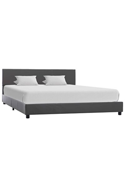 Concept Σκελετός κρεβατιού, γκρι, 140x200 cm, οικολογικό Δερμάτινο