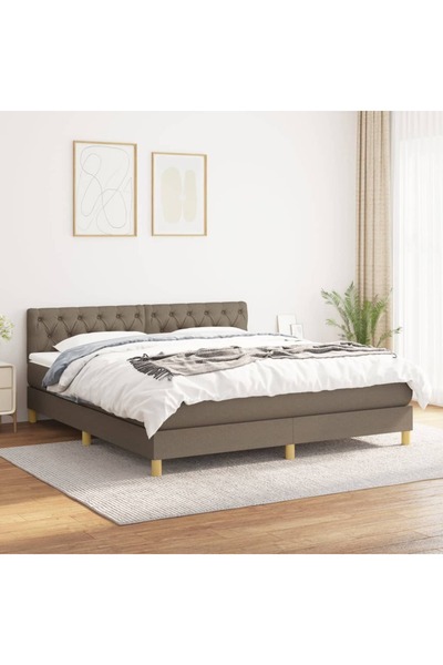Concept Pat box spring cu saltea, gri taupe, 160x200 cm material textil