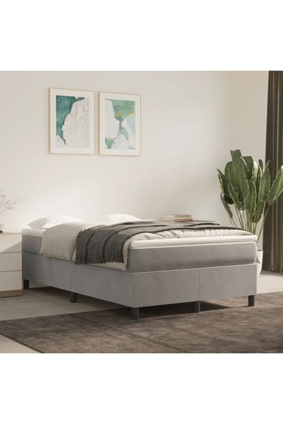 Concept Cadru de pat box spring, gri deschis, 120x200 cm, catifea