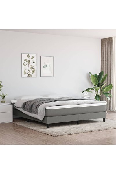 Concept Pat box spring cu saltea, gri închis, 180x200 cm, textil