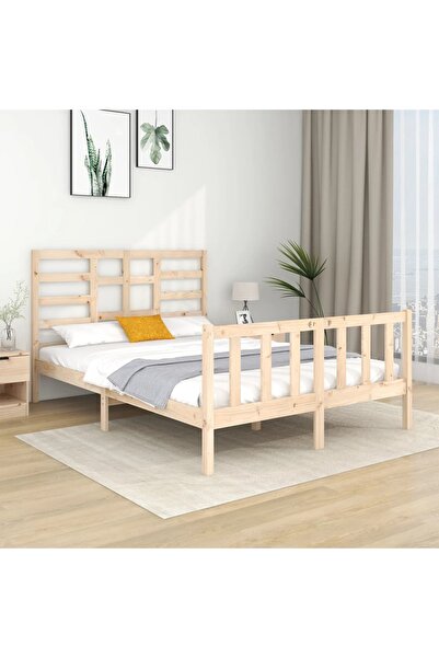 Concept Μικρό σκελετό Διπλό κρεβατιού 4 ποδιών, 120x190 εκ., μασίφ ξύλο