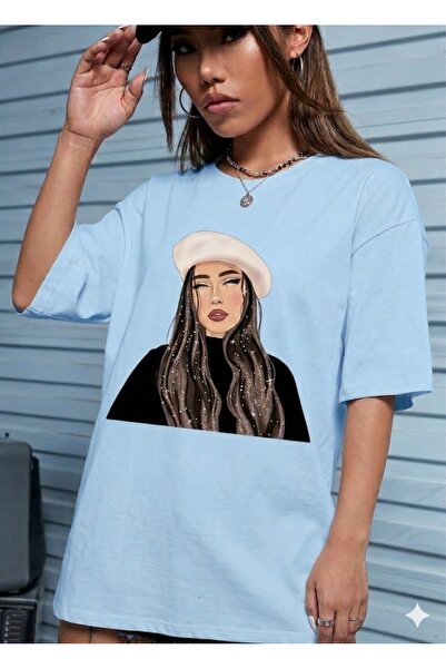 WOODROFFE Γυναικεία / Κορίτσια Oversize Καφέ μπλουζάκι με στάμπα Line Girl