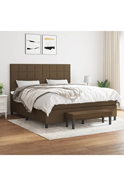 Concept Pat continental cu saltea maro închis 180x200cm material textil