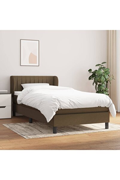 Concept Pat box spring cu saltea, maro închis, 100x200 cm, textil