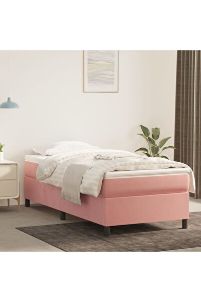 Concept Cadru de pat box spring, roz, 100x200 cm, catifea
