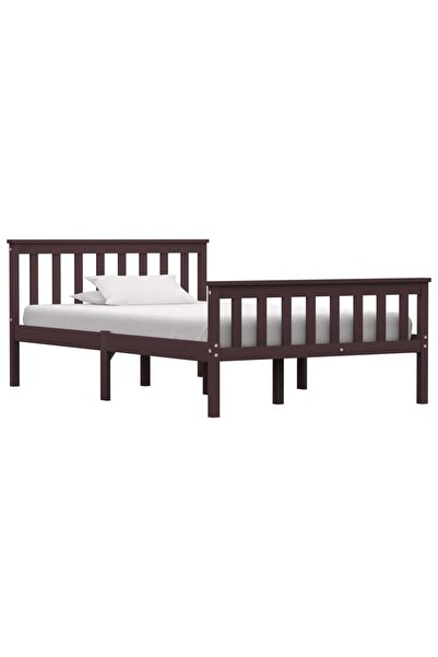 Concept Σκελετός κρεβατιού, σκούρο καφέ, 120 x 200 εκ., μασίφ ξύλο πεύκου