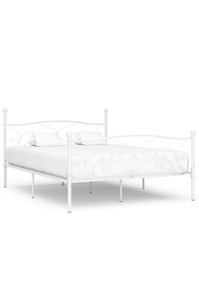 Concept Bed frame with slatted base, white, 180 x 200 cm, metal