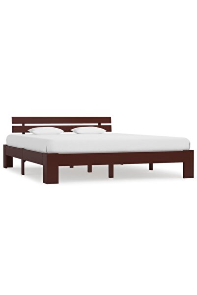 Concept Σκελετός κρεβατιού, σκούρο καφέ, 180 x 200 εκ., μασίφ ξύλο πεύκου
