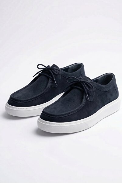 LUSIVE 100% Genuine Nubuck & Leather Navy Blue Ultra Lightweight Casual Men's...