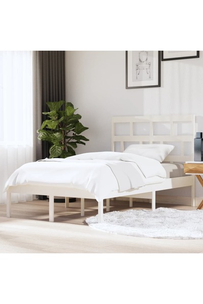 Concept Σκελετός κρεβατιού, λευκό, 120x200 cm, μασίφ ξύλο πεύκου
