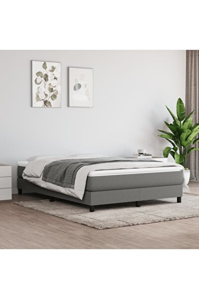 Concept Pat box spring cu saltea, gri închis, 140x190 cm, textil