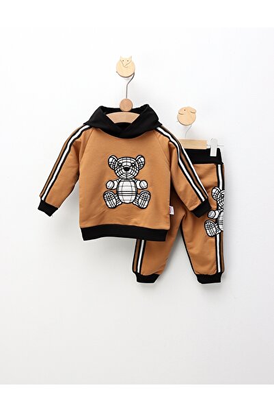 MiniKids Web Bear tracksuit, brown pattern