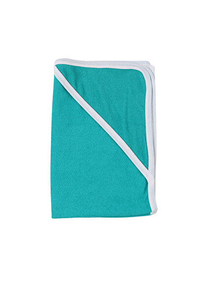 MiniKids Fluffy baby hooded towel turquoise