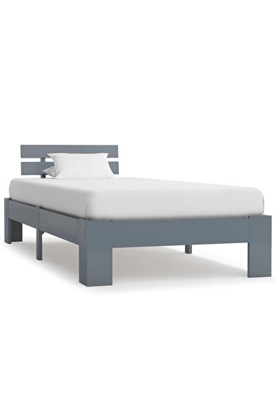 Concept Cadru de pat, gri, 100 x 200 cm, lemn masiv de pin