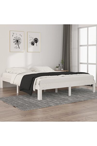 Concept Σκελετός κρεβατιού, λευκό, 160x200 cm, μασίφ ξύλο πεύκου
