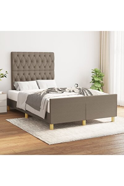 Concept Cadru de pat cu tăblie, gri taupe, 120x200 cm, textil