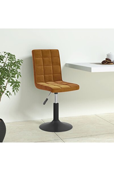 Concept Περιστρεφόμενες καρέκλες τραπεζαρίας, 6 τεμ., καφέ, Βελούδο