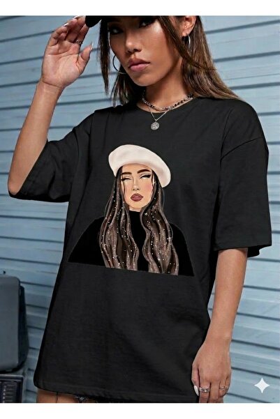 WOODROFFE Γυναικεία / Κορίτσια Oversize Καφέ μπλουζάκι με στάμπα Line Girl