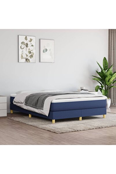 Concept Κρεβάτι Continental με στρώμα, μπλε, 140x200cm, ύφασμα