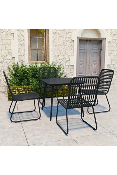 Concept Set mobilier de exterior, 5 piese, poliratan și sticlă