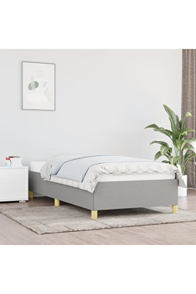 Concept Cadru de pat, gri deschis, 80x200 cm, textil