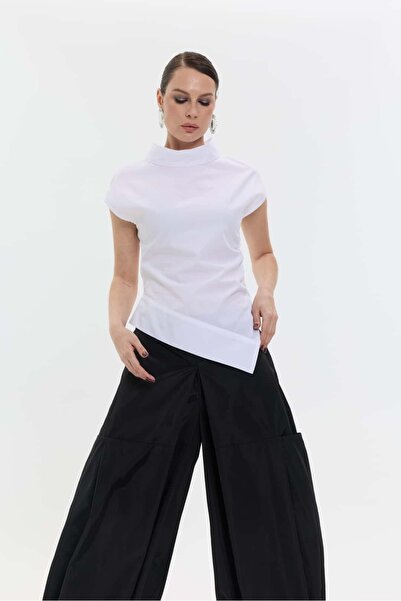 roibyardaözmen Design, Asymmetrical, Cotton White Nara Blouse