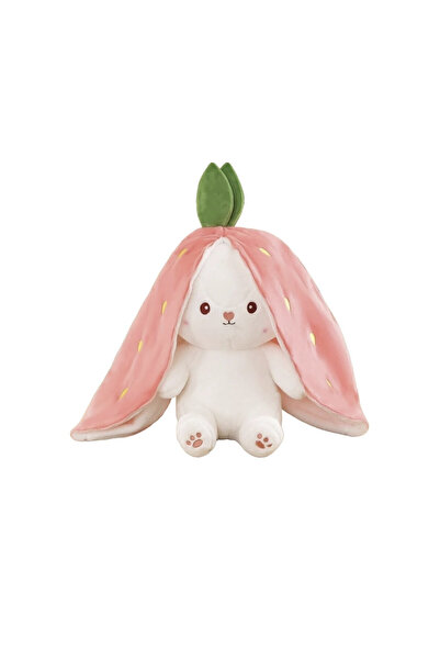 OEM Bunny plush toy that transforms into a strawberry pillow
