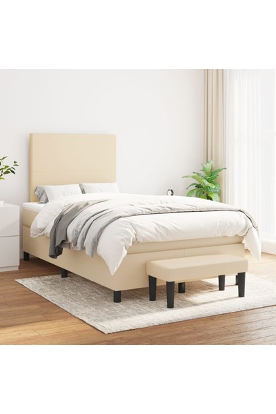 Concept Pat box spring cu saltea, crem, 120x200 cm, textil