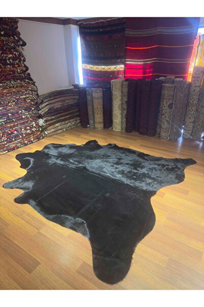 DOGANLAR ANTIQ GERÇEK DERİ NATUREL DANA DERİSİ 306 SİYAH 220X245 POST HALI