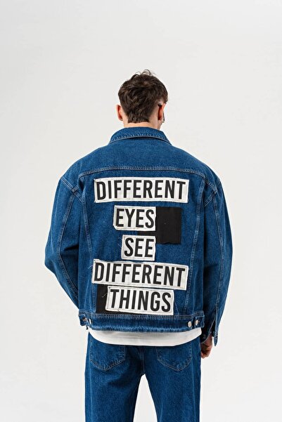 go gang own Σακάκι Τζιν με διαφορετικό σχέδιο στο πίσω μέρος