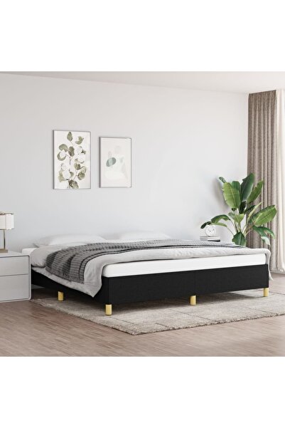 Concept Cadru de pat, negru, 200x200 cm, material textil