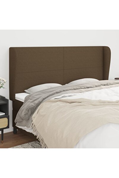 Concept Tăblie de pat cu aripioare maro închis 203x23x118/128 cm textil