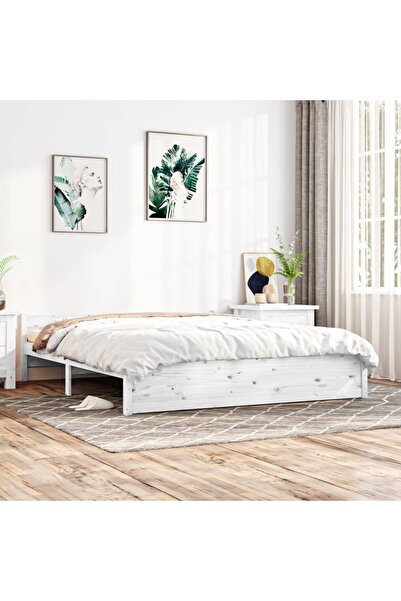 Concept Σκελετός κρεβατιού, λευκό, 160x200 cm, μασίφ ξύλο πεύκου