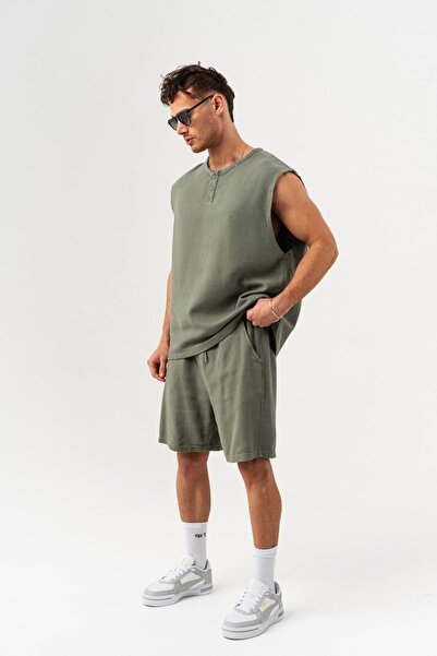 go gang own Комплект з лляної сорочки без рукавів на ґудзиках та шортів на ел...