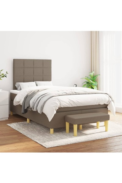 Concept Pat box spring cu saltea, gri taupe, 120x200 cm, textil