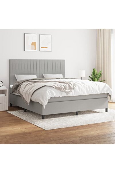 Concept Pat continental, gri deschis, 180x200 cm, material textil