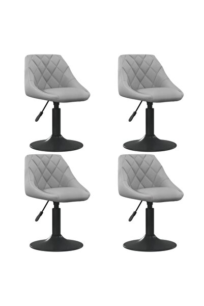 Concept Περιστρεφόμενες καρέκλες τραπεζαρίας, 4 τεμ., ανοιχτό γκρι, Βελούδο